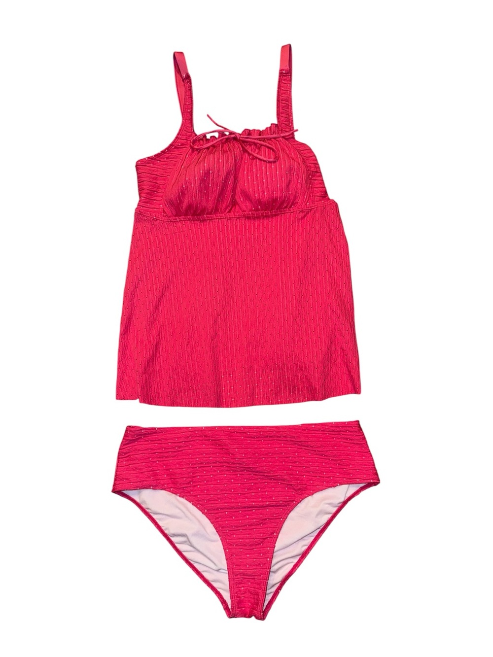 Women’s Pink Textured Tankini 3XL